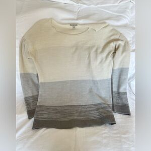 Calvin Klein Ombré Cream and Shades of Gray Women's Sweater Size Small